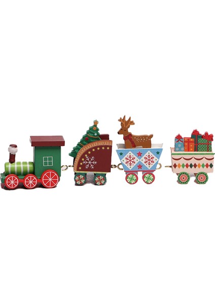 Ev Noel Baba Hediye Yeni Yıl Dekoru Için Ahşap Tren Süsleme, J (Yurt Dışından)