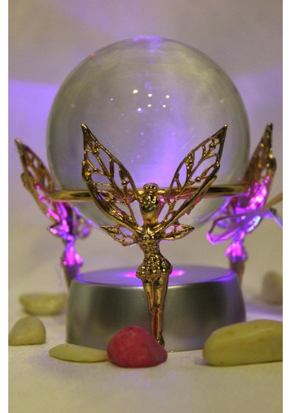 Kristal Cam Küre Pirinç Peri Objeli Gold fırsatları