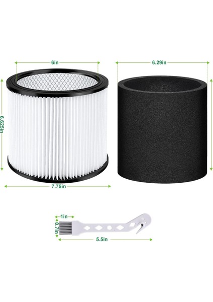 90304 90350 90333 Shop Vac Için Kartuş Filtre 5 Galon (Yurt Dışından)