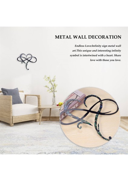 Metal Duvar Dekorasyonu-Ebedi Aşk Sonsuz Kalp Demir Sanat Dekor-S (Yurt Dışından)