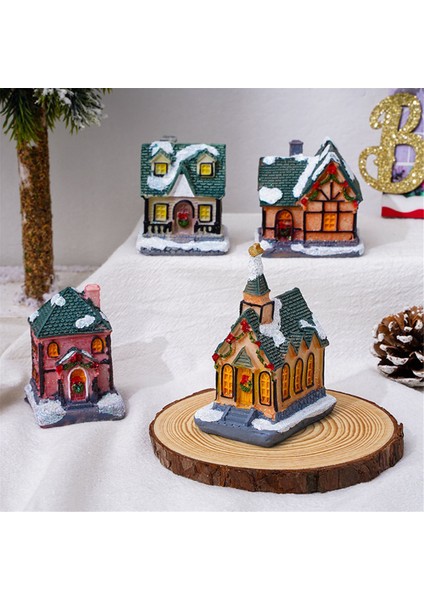 Kış Noel Süsleri Noel Reçine Evi Koleksiyon Heykelcik (Yurt Dışından)