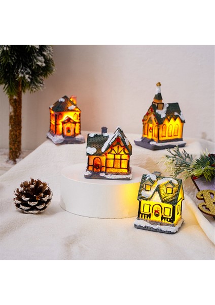 Kış Noel Süsleri Noel Reçine Evi Koleksiyon Heykelcik (Yurt Dışından)