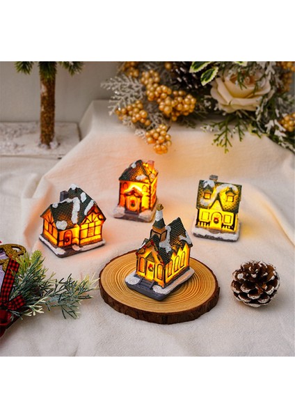 Kış Noel Süsleri Noel Reçine Evi Koleksiyon Heykelcik (Yurt Dışından)