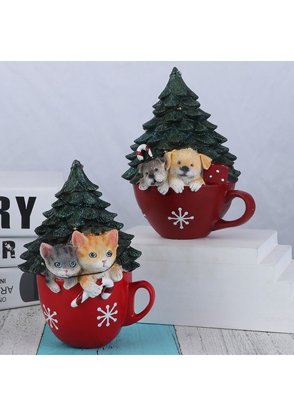 Adet Noel Reçine Kedi Figürleri Ev Bar Cafe Yeni Yıl Hediyesi Için (Yurt Dışından)