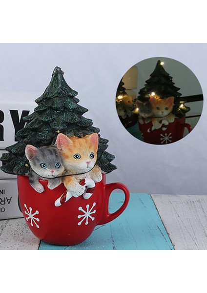 Adet Noel Reçine Kedi Figürleri Ev Bar Cafe Yeni Yıl Hediyesi Için (Yurt Dışından)