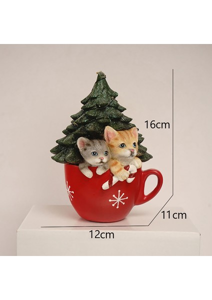 Adet Noel Reçine Kedi Figürleri Ev Bar Cafe Yeni Yıl Hediyesi Için (Yurt Dışından)