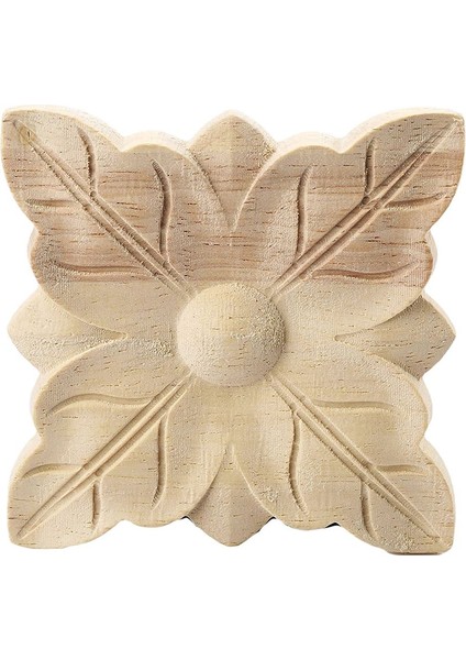 1 Adet Kauçuk Ahşap Oyma Kare Köşe Çiçek Onlay Aplike 8*8 cm (Yurt Dışından)