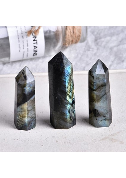 Aytaşı Sütun Doğal Labradorit Kuvars Kristal Ev Dekor 5-6 cm (Yurt Dışından)