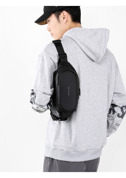 Yeni Bel Çantası Erkek Moda Rahat Göğüs Çantası Çok Amaçlı Basit Rahat Omuz Çantası Messenger Çanta (Yurt Dışından)