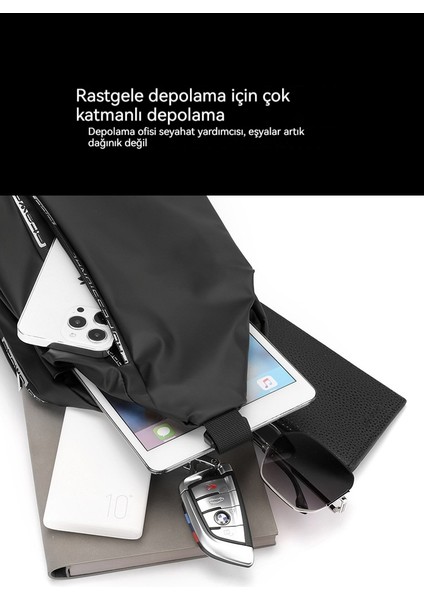 Yeni Erkek Çok Fonksiyonlu Göğüs Çantası Erkek Ins Rahat Omuz Çapraz Omuz Çantası Su Geçirmez Çok Fonksiyonlu Küçük Sırt Çantası (Yurt Dışından)