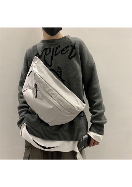 Yeni Japon Omuz Çantası Moda Gelgit Soğuk Basit Kişilik Messenger Çantası Seyahat Rahat Hafif Erkek Sırt Çantası (Yurt Dışından)