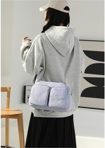 2023 Yeni Tek Omuz Crossbody Çanta Büyük Kapasiteli Rahat Kadın Düz Renk Tote Çanta (Yurt Dışından)
