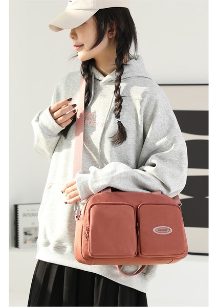 2023 Yeni Tek Omuz Crossbody Çanta Büyük Kapasiteli Rahat Kadın Düz Renk Tote Çanta (Yurt Dışından)