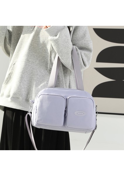2023 Yeni Tek Omuz Crossbody Çanta Büyük Kapasiteli Rahat Kadın Düz Renk Tote Çanta (Yurt Dışından)