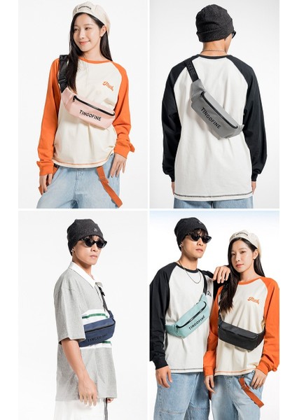 Göğüs Çantası Ins Rahat Basit Su Geçirmez Tek Omuz Sonbahar ve Kış Crossbody Çanta Çift Spor Çok Yönlü Moda Marka Bel Çantası (Yurt Dışından)