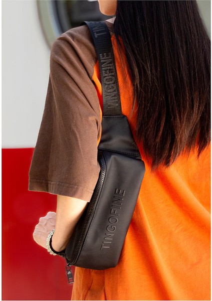 Göğüs Çantası Ins Rahat Basit Su Geçirmez Tek Omuz Sonbahar ve Kış Crossbody Çanta Çift Spor Çok Yönlü Moda Marka Bel Çantası (Yurt Dışından)