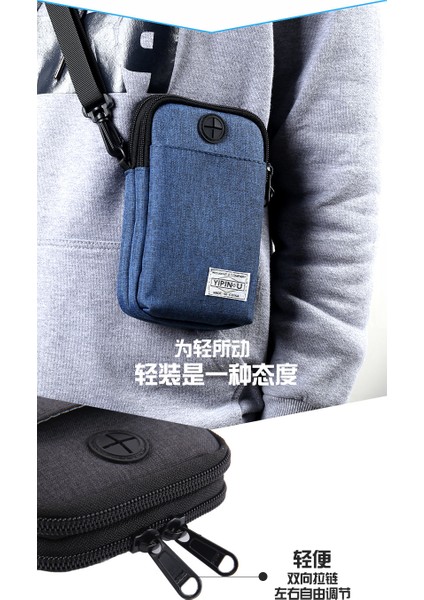 2023 Yeni Moda ve Çok Yönlü Oxford Kumaş Omuz Küçük Çanta Erkekler ve Kadınlar Için Kore Tarzı Rahat Crossbody Cep Telefonu Çantası (Yurt Dışından)