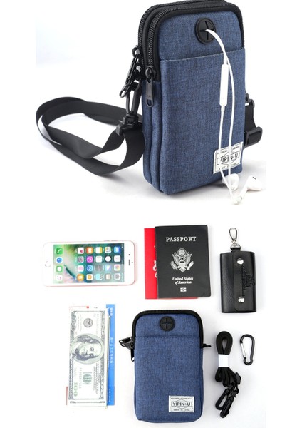 2023 Yeni Moda ve Çok Yönlü Oxford Kumaş Omuz Küçük Çanta Erkekler ve Kadınlar Için Kore Tarzı Rahat Crossbody Cep Telefonu Çantası (Yurt Dışından)