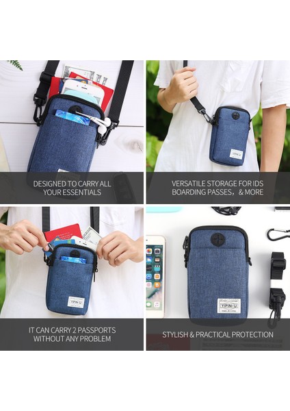 2023 Yeni Moda ve Çok Yönlü Oxford Kumaş Omuz Küçük Çanta Erkekler ve Kadınlar Için Kore Tarzı Rahat Crossbody Cep Telefonu Çantası (Yurt Dışından)
