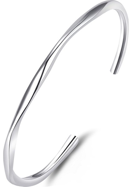 Kıvrık Bayan Burgu Platin Kaplama Kelepçe Bileklik eu61