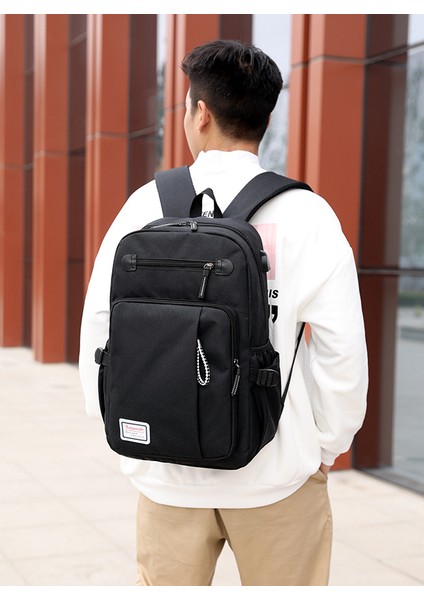 Rahat Sırt Çantası Erkek Su Geçirmez Bilgisayar Sırt Çantası Erkek Büyük Kapasiteli Seyahat Çantası Oxford Kumaş Öğrenci Okul Çantası (Yurt Dışından) indirimleri