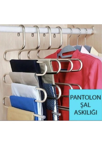 Metal Pantolon Eşarp Askısı 5 Katlı