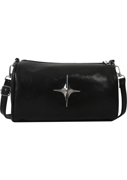 Retro Parlak Küçük Kare Düz Renk Koltukaltı Banliyö Crossbody Çanta (Yurt Dışından)