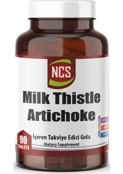 Milk Thistle Artichoke Zerdeçal Karahindiba Zencefil Maydanoz Deve Dikeni Enginar 90 Tablet