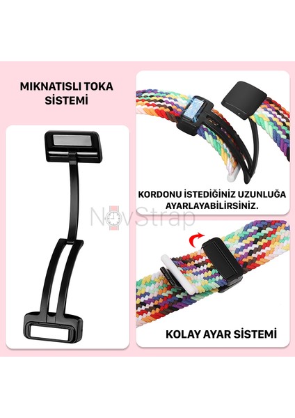 Huawei Watch GT4 41mm GT5 41mm ile Uyumlu Kordon (18mm Pimli) Flexible Örgü Magnet Tokalı