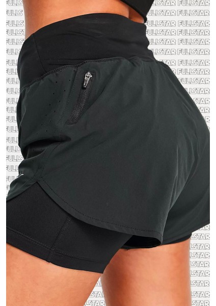 Eclipse Flex 2 In 1 Running Shorts Taytlı Koşu Antrenman Şortu Siyah