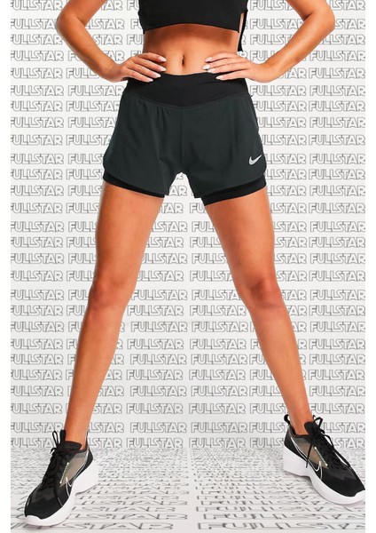 Eclipse Flex 2 In 1 Running Shorts Taytlı Koşu Antrenman Şortu Siyah