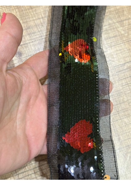 En 4 cm Pul Payertli Kalpli Şerit Bordür Dikiş Hobi Aplike Aksesuarı 1 Metre