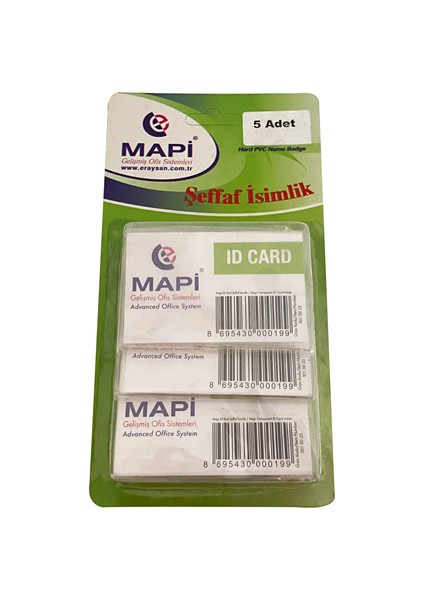 Şeffaf Isimlikler Blister 54X86 mm 5'li Paket