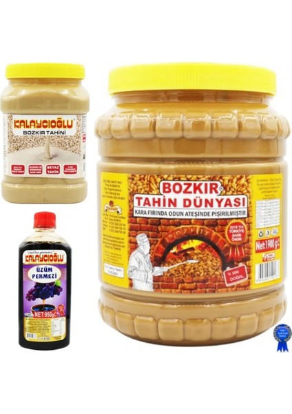 Bozkır Tahin Merkezi Kavrulmuş Tahin 1900gr - Beyaz Bozkır Tahin 935 gr -Üzüm Pekmezi 950 gr