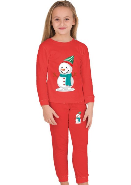 Elmas Kids Kız Çocuk Yeni Yıl Yılbaşı Temalı Pijama Takımı