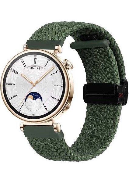 Huawei Watch Gt 4 41MM Ile Uyumlu 18MM Fiberlink Manyetik Tokalı Örgü Kordon