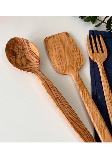 Zeytin Ağacı El Yapımı 3 Parça Tahta Kaşık Seti fiyatları