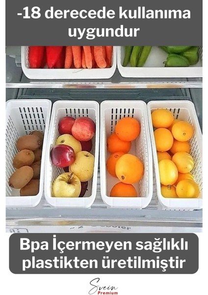 Buzdolabı Sepeti Çok Amaçlı Evye Altı Dolap Içi Meyve Sebze Düzenleyici Sepet Organizer Beyaz 4 Adet