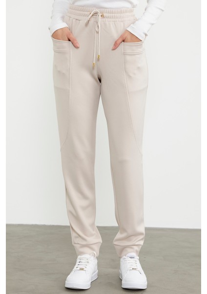 Scuba Kumaş Cepli Eşofman Altı - Koyu Bej fırsatları