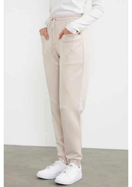 Scuba Kumaş Cepli Eşofman Altı - Koyu Bej indirimleri