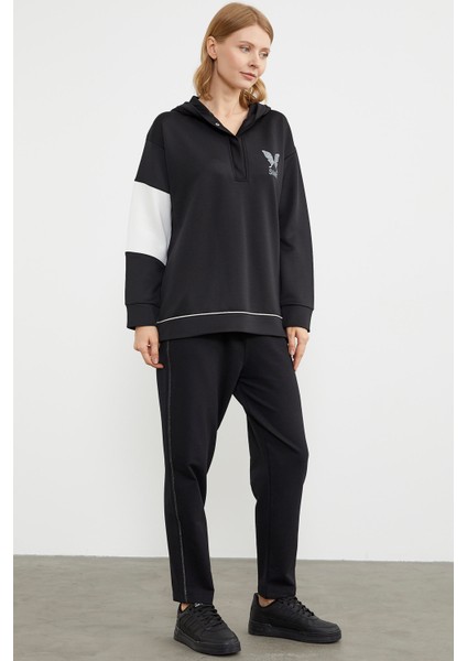 Kelebek Baskılı Oversize Scuba Eşofman Takım - Siyah fiyatları