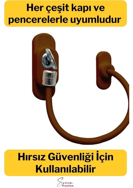 Çelik Halatlı Kablolu Anahtarlı Dayanıklı Pvc Kapı Pencere Emniyet Çocuk Güvenlik Kilidi 1 Adet