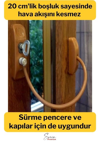 Çelik Halatlı Kablolu Anahtarlı Dayanıklı Pvc Kapı Pencere Emniyet Çocuk Güvenlik Kilidi 1 Adet