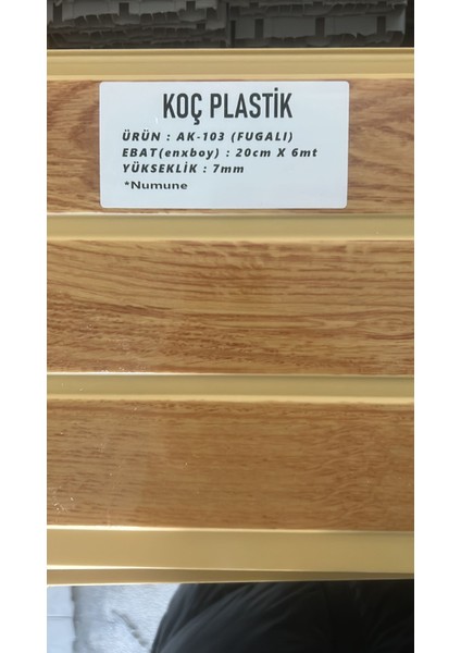 Plastik Lambri Altın Meşe-20 cm x 2Metre  ( 4 Metrekare )