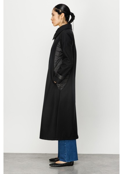 İçi Polar Kaplı Comfort Kumaş Garnili Spor Kaban Manto-Siyah modelleri