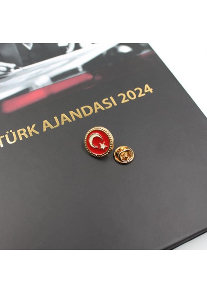 Isme Özel Premium 2024 Atatürk Ajandası Kalem ve Broş Seti Tasarım Kutulu