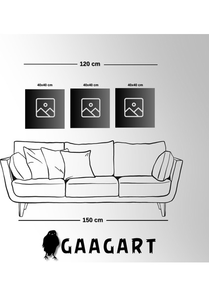 3'lü Kare Kanvas Mutfak Tablo Seti Çizgisel Kahve Içen Kadın