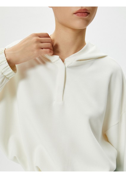 Modal Kumaş Spor Kapşonlu Sweatshirt Bol Kalıp Yumuşak Tuşe Dokulu indirimleri