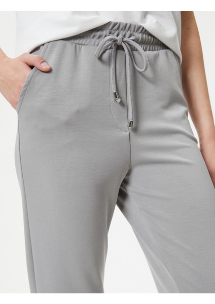 Jogger Pantolon Beli Bağcıklı Cepli Modal Karışımlı indirimleri