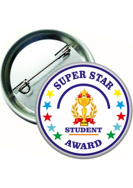 Super Star Student Award Ingilizce 20 Adet Öğrenci Rozeti